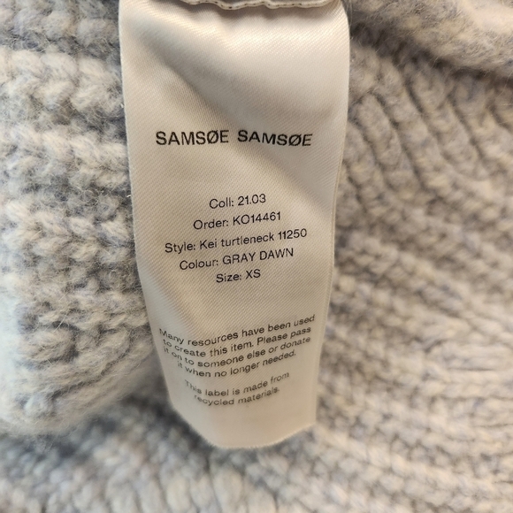 Samsoe Samsoe kei turtleneck Sweater in Gray dawn Size XS Wool Blend - Picture 11 of 13